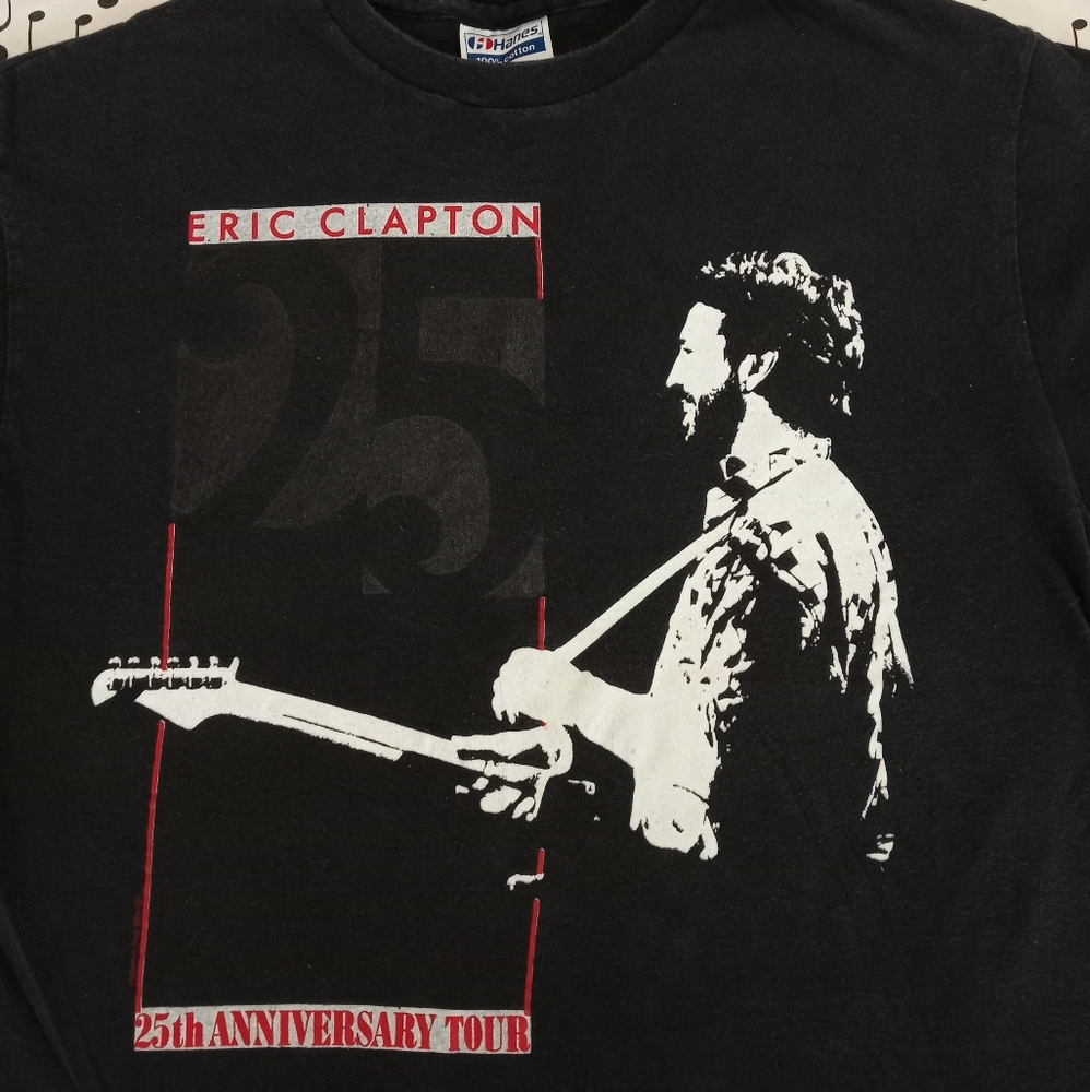 Vintage 80s Eric Clapton Tshirt 25th Anniversary 1988